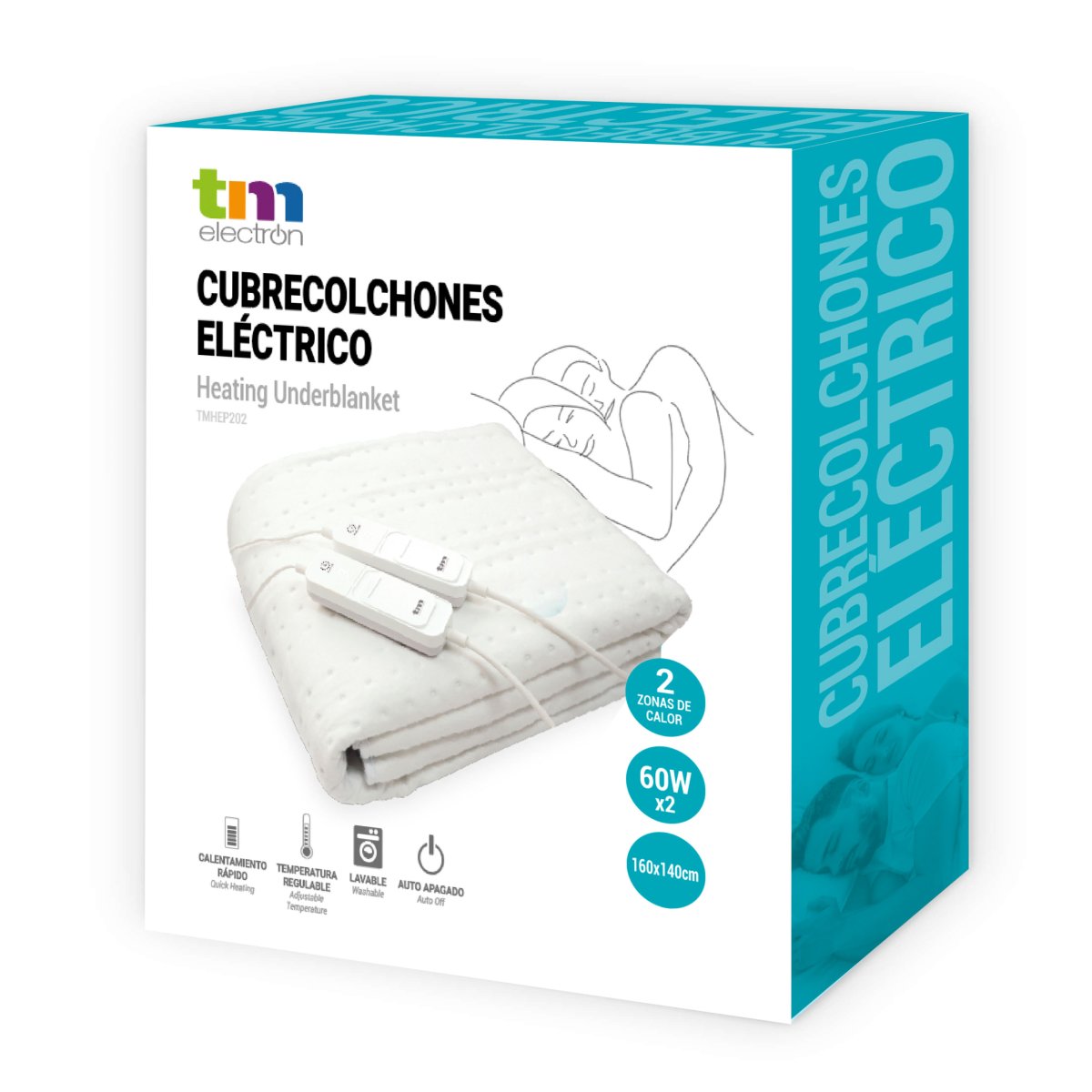 COBERTURA DE COLCHÃO ELÉTRICA 160X140 TM ELECTRON28 - Image 3