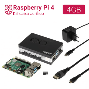 Raspberry Pi 4 4GB KIT caixa acrílico com ventoinhas